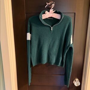 Brandy Melville green Quarter-Zip Sweater